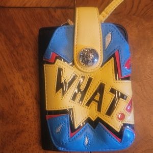 Brighton Genuine Leather "Whats" Red Blue Yellow Wallet/Phone Case